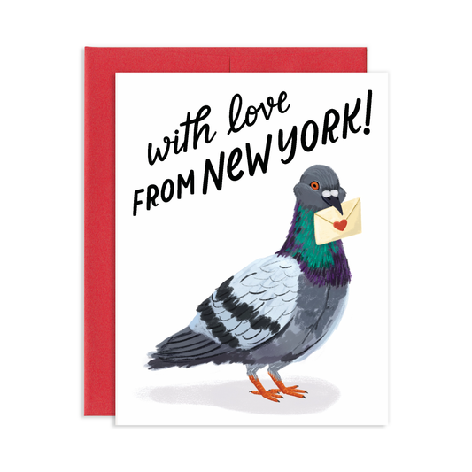 With Love From New York Pigeon Friendship Greeting Card
