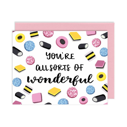 Allsorts Of Wonderful Greeting Card | Old Logo