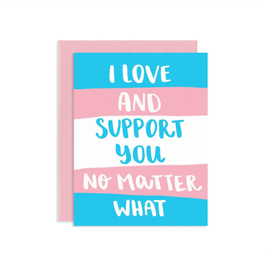 Trans Flag Support Greeting Card