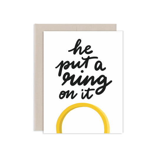 He Put A Ring On It Band Greeting Card | Old Logo