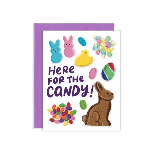 Here For The Candy Easter Greeting Card | Old Logo