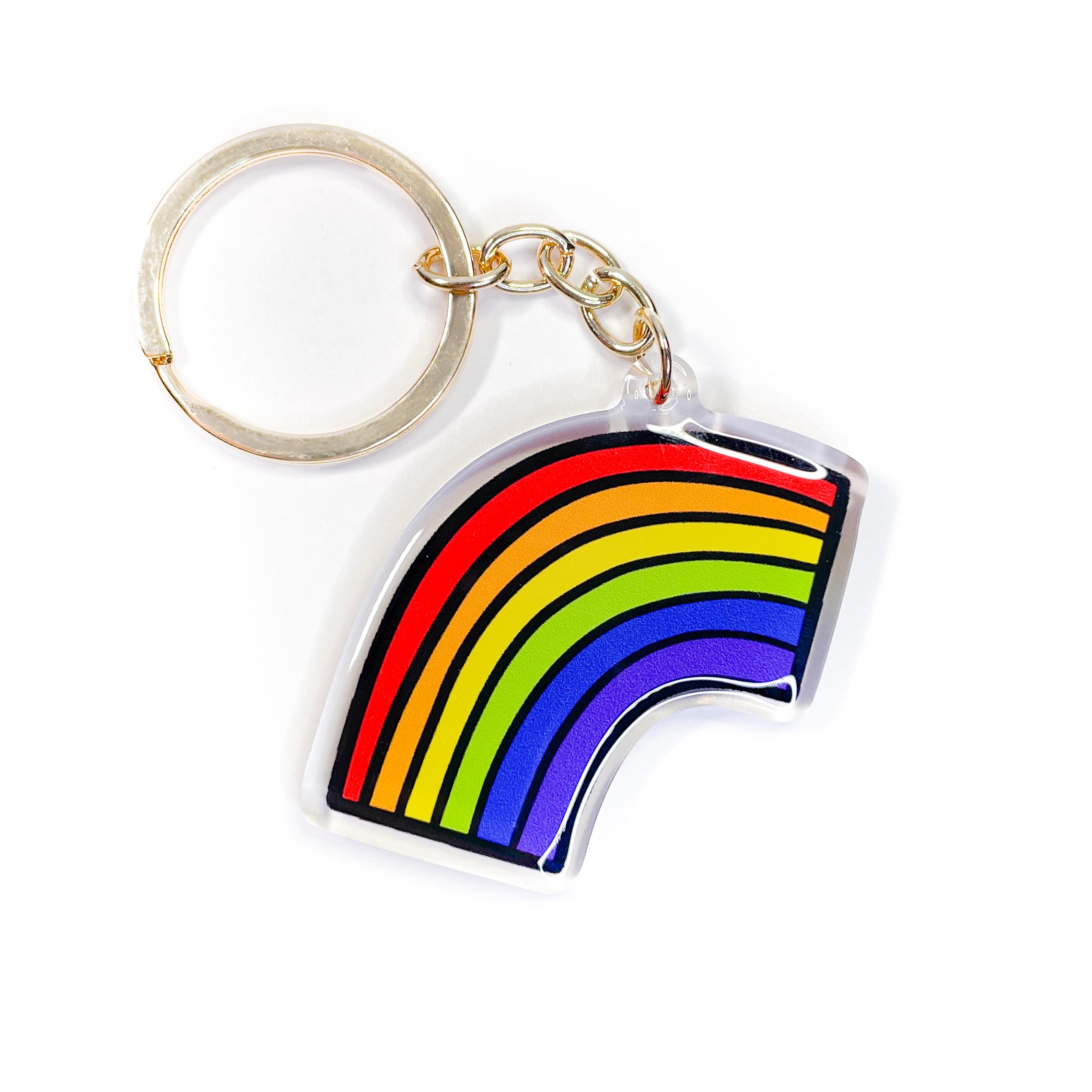 Colorful Rainbow Keychain for Women | Grey Street Paper