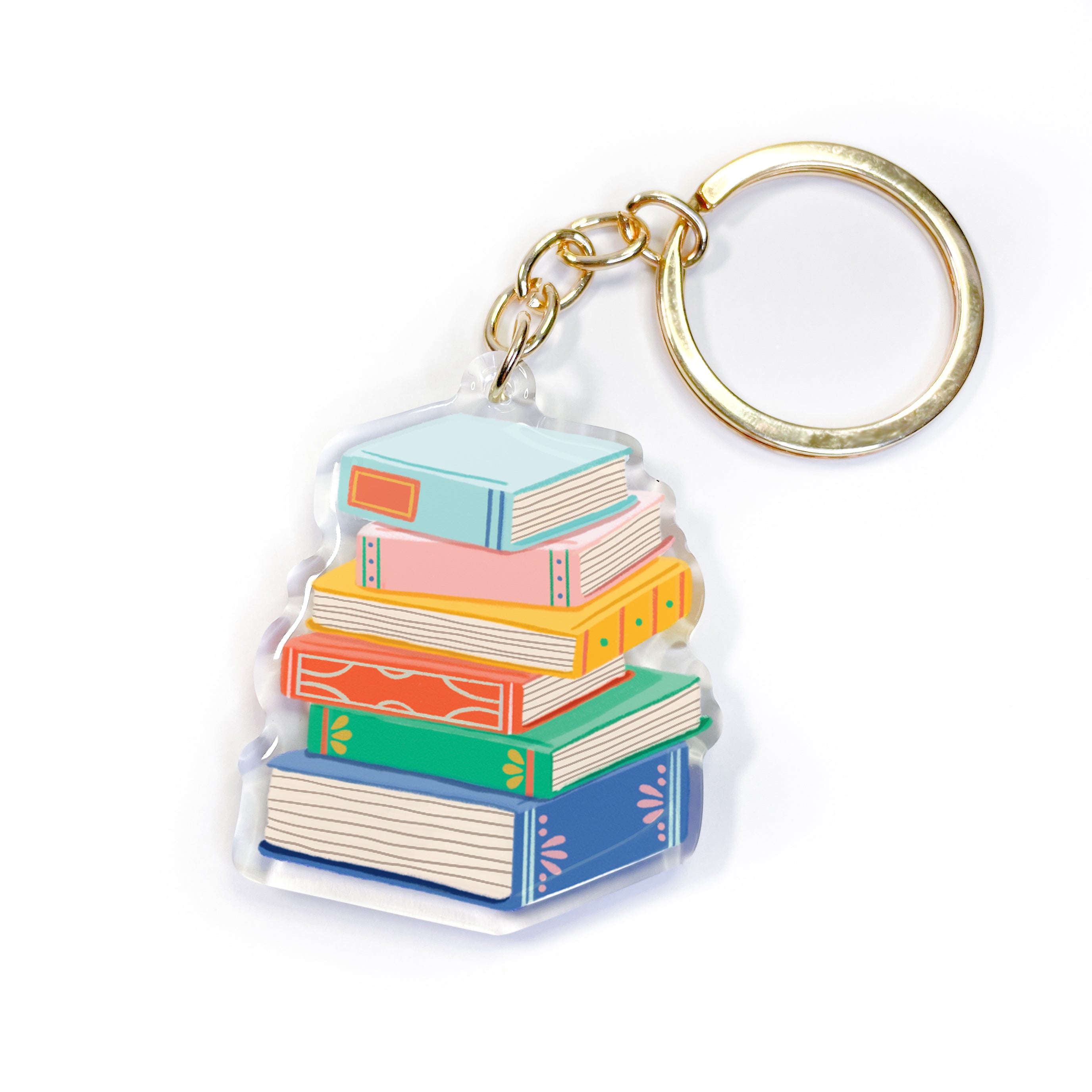 Book Stack Keychain for Women | Book Keychain | Grey Street Paper