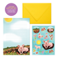 Cute Pink Pig Flower Farm Letter Writing Set