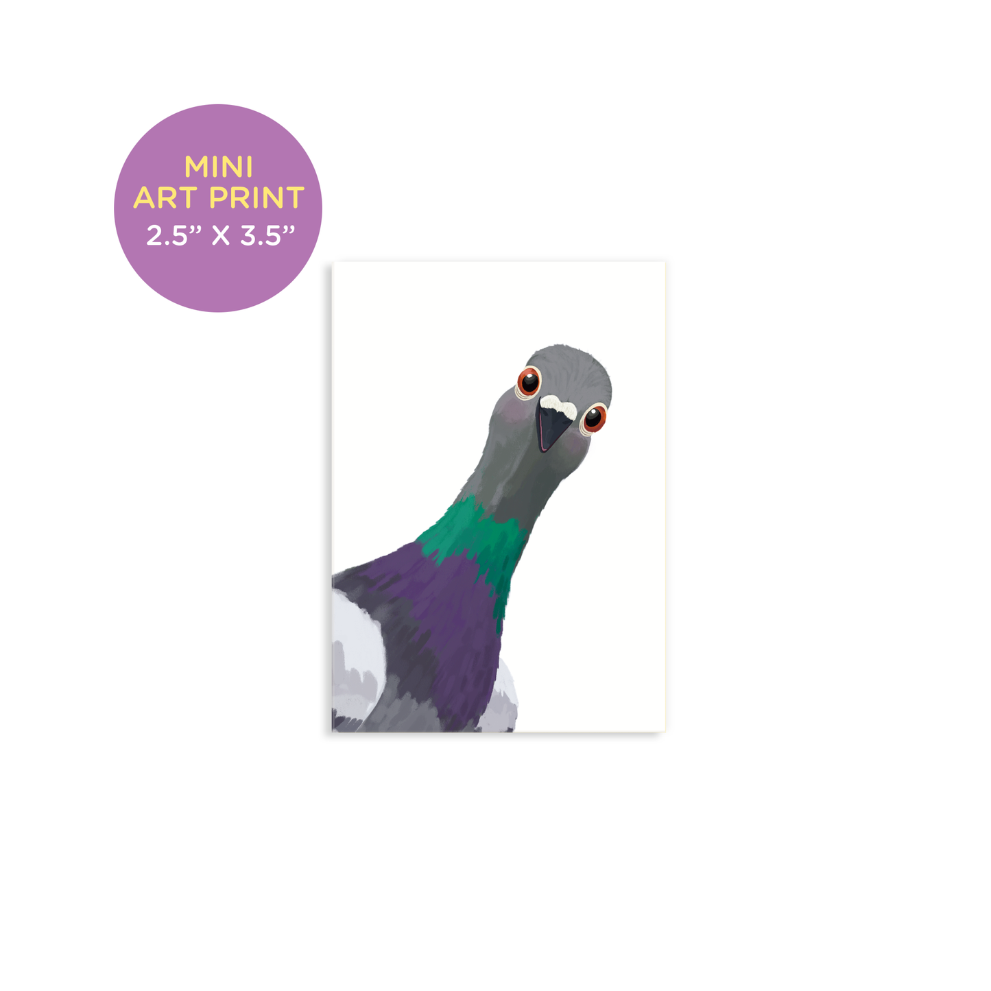 Funny Peeping Pigeon Mini Art Print