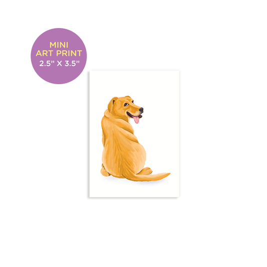 Funny Golden Retriever Dog Mini Art Print
