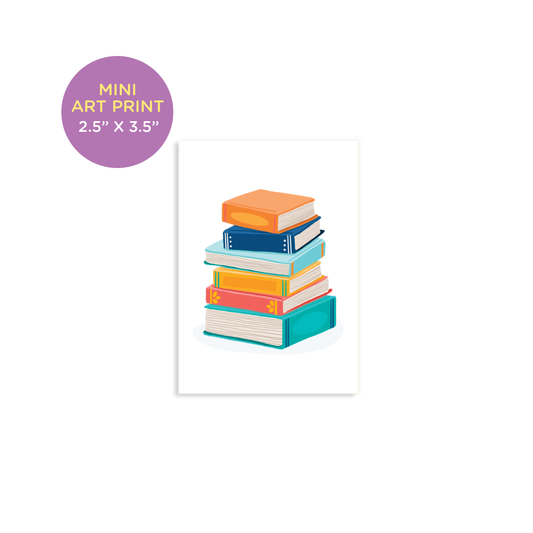 Colorful Stack Of Books Mini Art Print