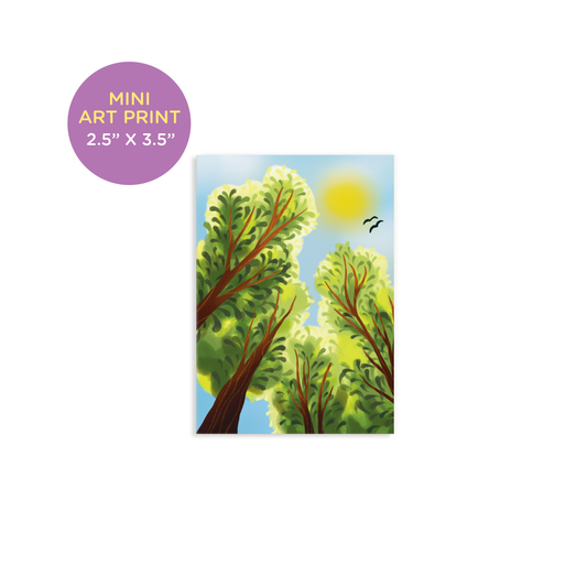Forest Canopy Sunny Day Mini Art Print