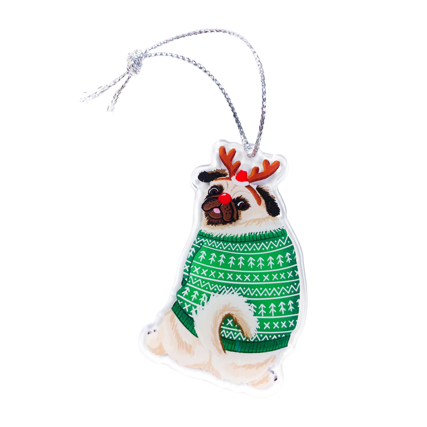 Pawlidays Pug Holiday Ornament Card Set