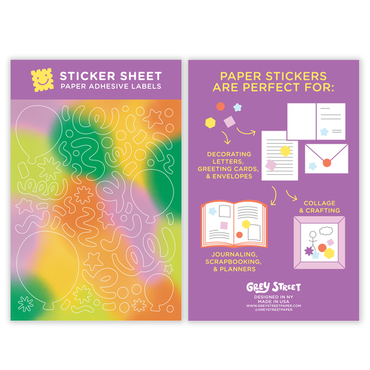Celebration Party Balloons & Confetti Sticker Sheet
