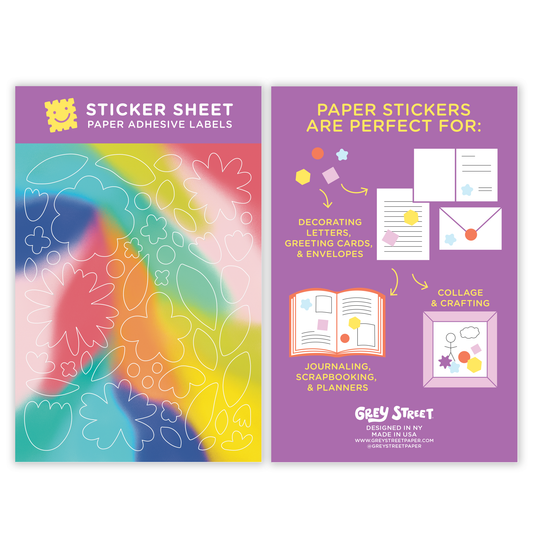 Colorful Flowers & Leaves Sticker Sheet