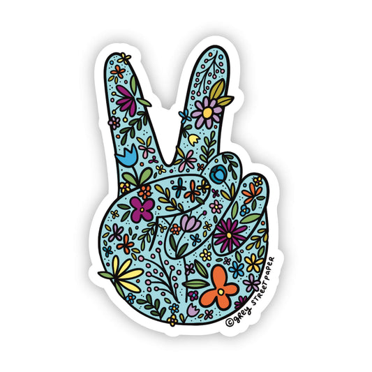 Floral Peace Sign Sticker | Sale