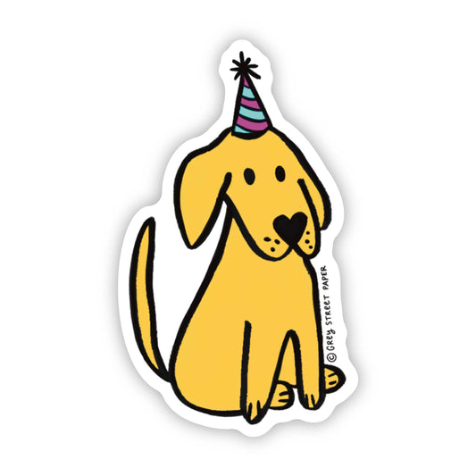Party Hat Dog Sticker | Sale