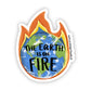 Earth On Fire Vinyl Sticker