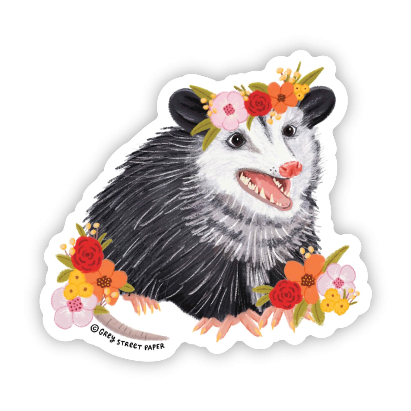 Beautiful Opossum Vinyl Sticker