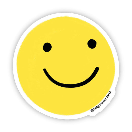 Yellow Smile Face Vinyl Sticker