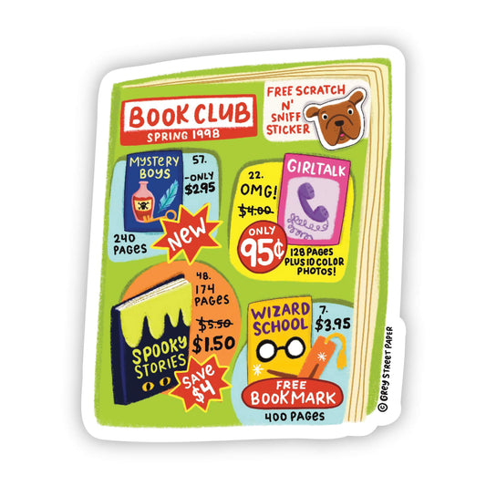 90's Book Club Vinyl Sticker