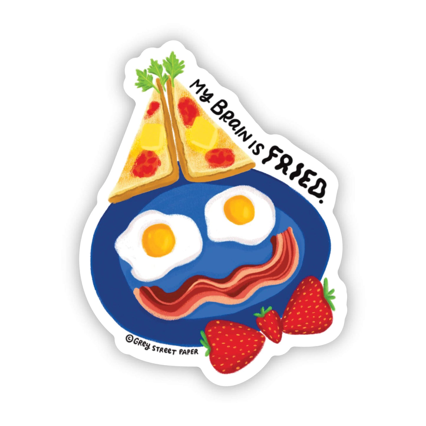 My Brain Is Fried Breakfast Vinyl Sticker