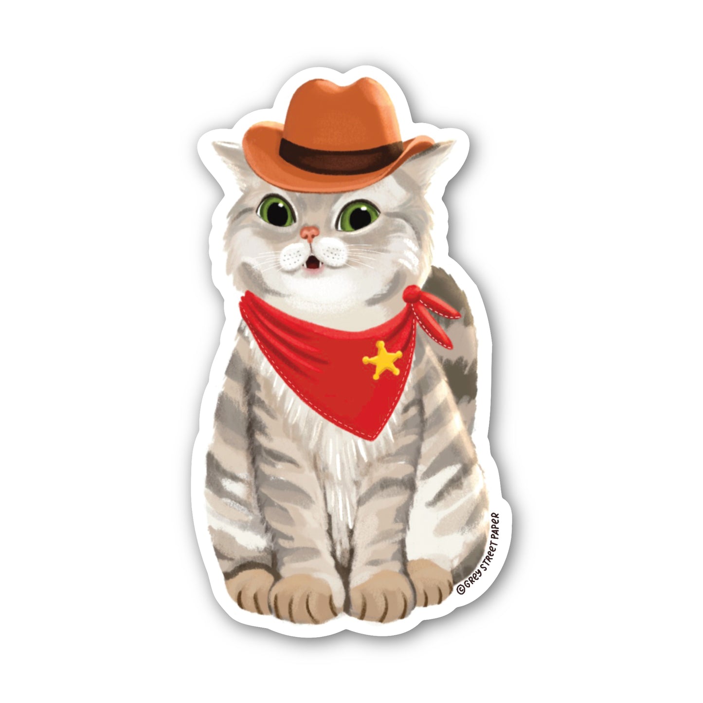 Western Cat Vinyl Sticker