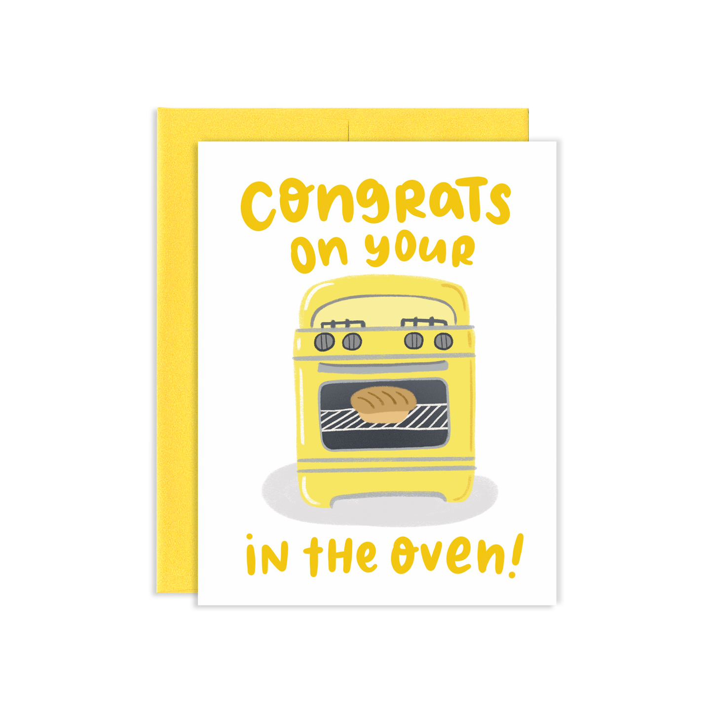 Bun In The Oven Yellow Greeting Card