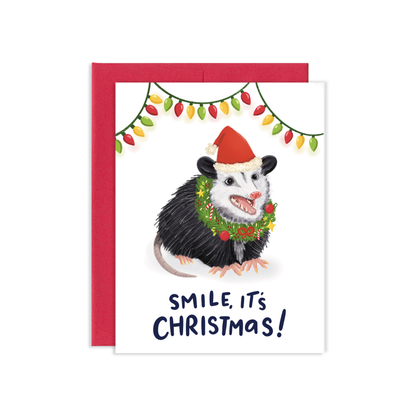 Christmas Opossum Greeting Card