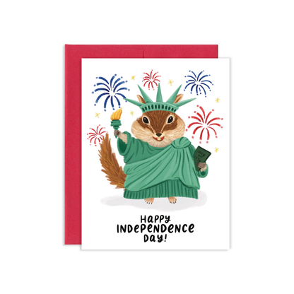 Chipmunk Independence Day Greeting Card