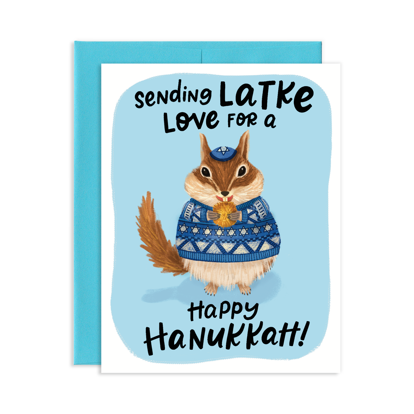 Latke Love Chipmunk Hanukkah Greeting Card