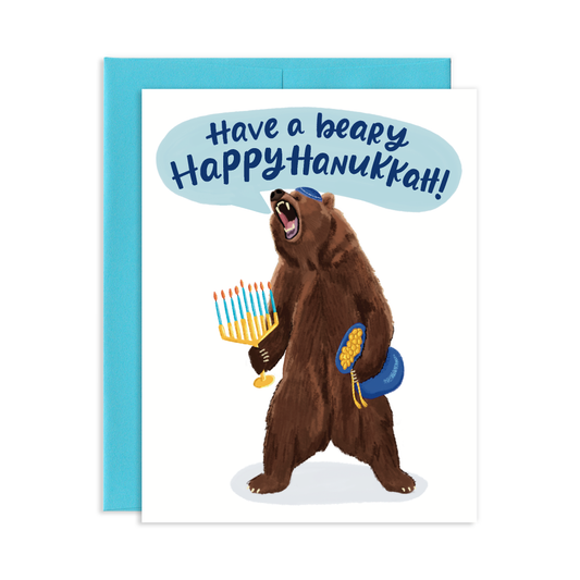 Beary Happy Hanukkah Bear Greeting Card