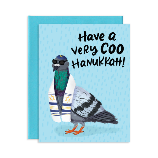 Coo Hanukkah Pigeon Greeting Card