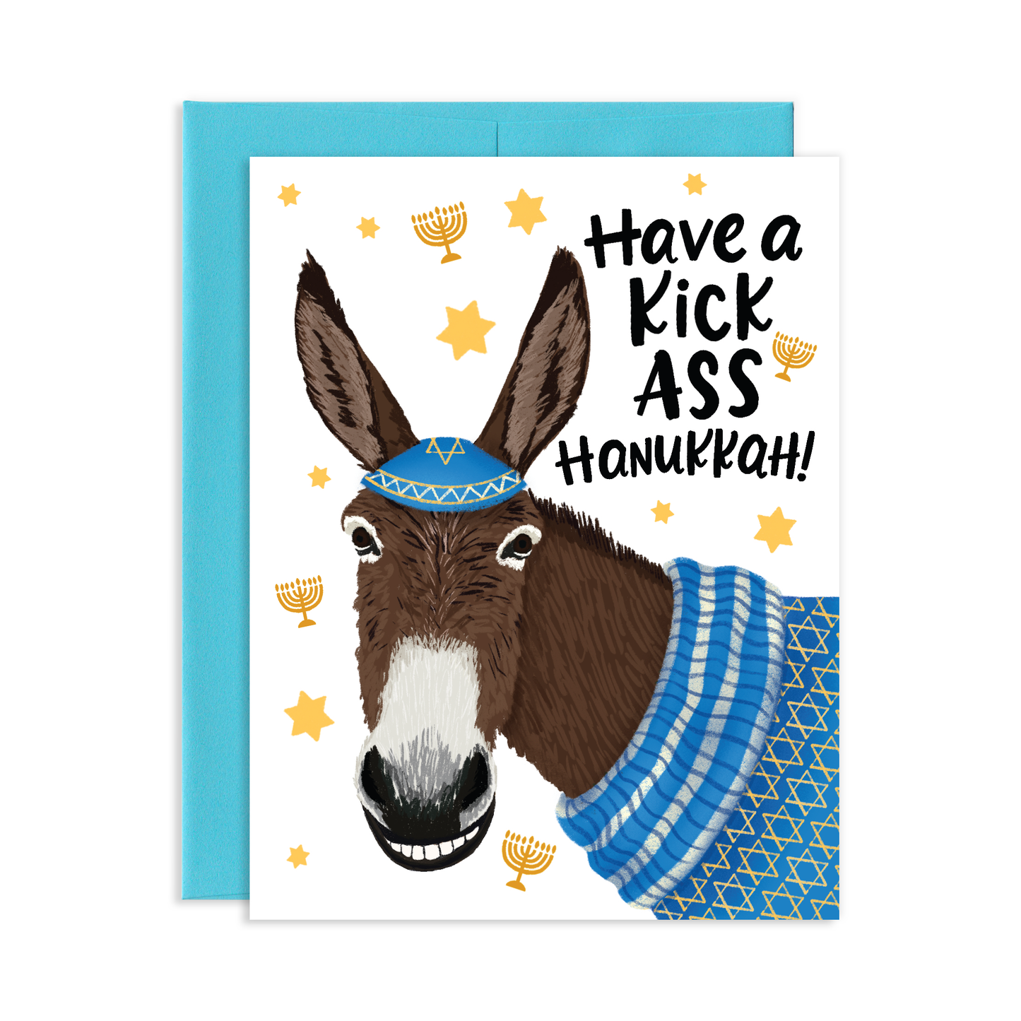 Kick Ass Hanukkah Donkey Greeting Card