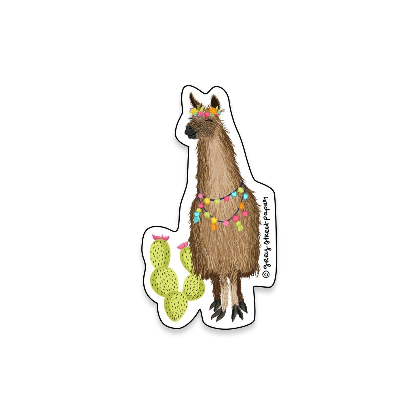 Llama Fiesta Sticker