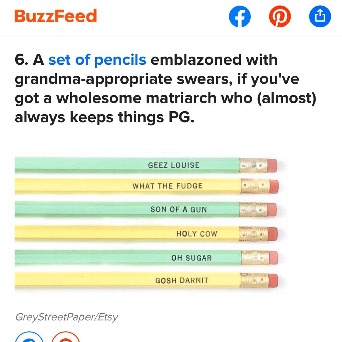 Grandma's Cuss Words Pencil Set