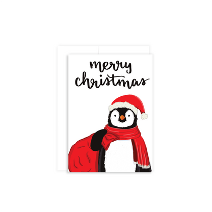 Mini Hanukkah, Christmas, Holiday Penguin Greeting Card Boxed Set of 6