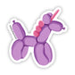 Unicorn Balloon Animal Sticker