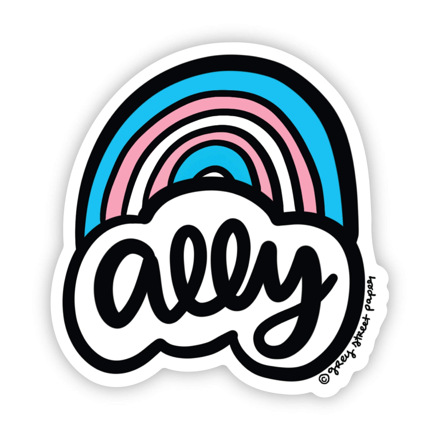 LGBTQ Trans Ally Rainbow Sticker