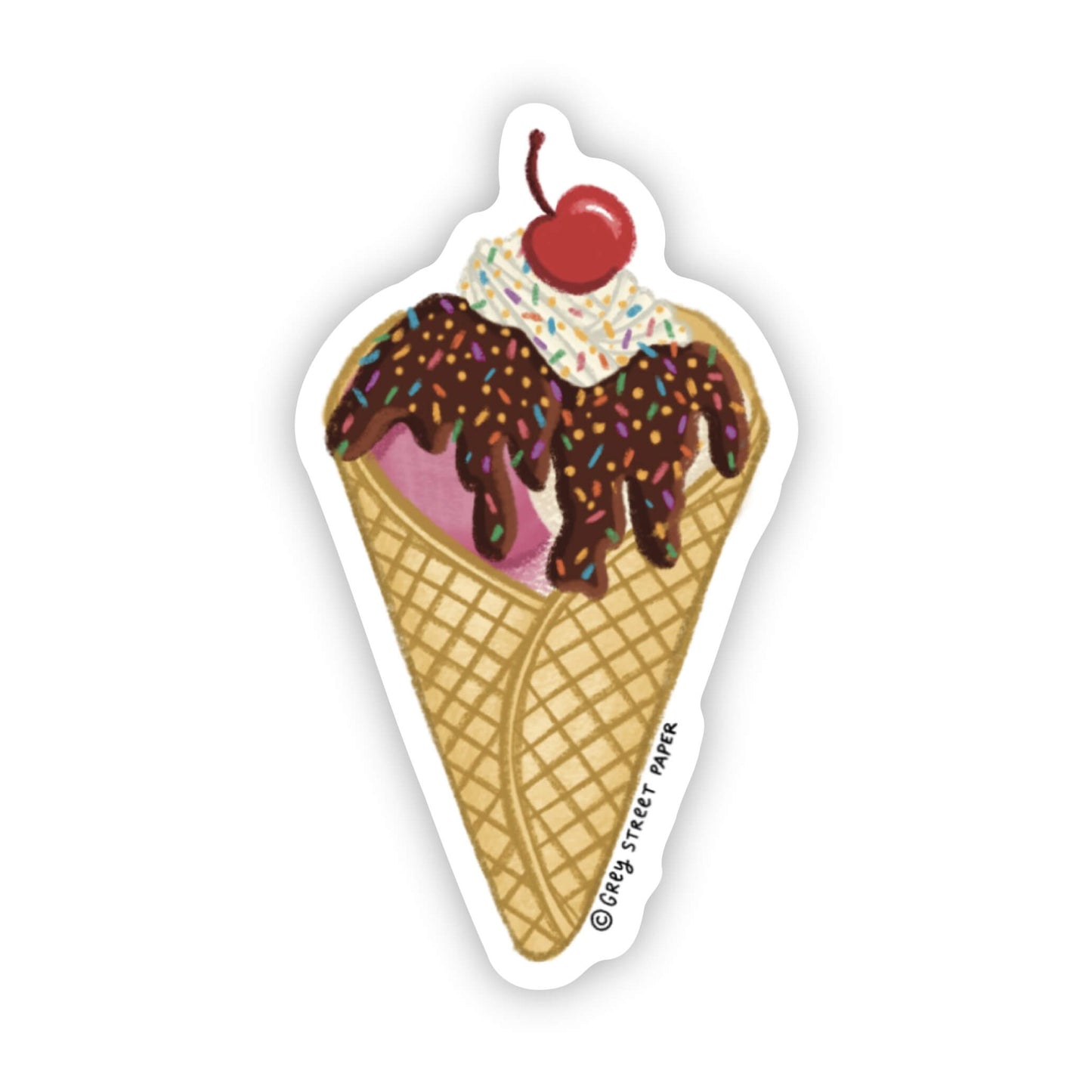 Ice Cream Cone Sundae Sticker