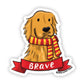 Magical Brave Golden Retriever Dog Sticker